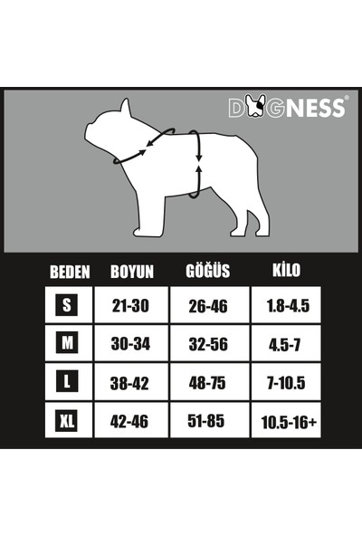 Dogness Darkness Model Özel Üretim Kedi Köpek Göğüs Tasması S