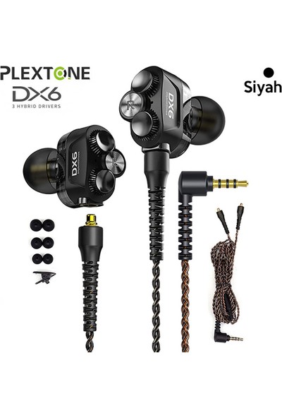 Powertiger Plextone Dx6 3.5mm Jack Hıfı Stereo Bas Mmcx Kablo Kulakiçi Kulaklık