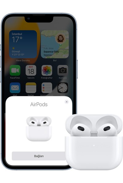 Apple AirPods (3. nesil) ve MagSafe Şarj Kutusu Bluetooth Kulaklık MME73TU/A (Apple Türkiye Garantili)