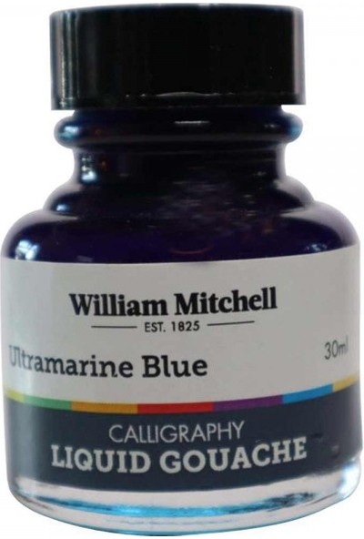 William Mitchell : Sıvı Guaj Boya : Ultramarine Blue 019 : 30 ml