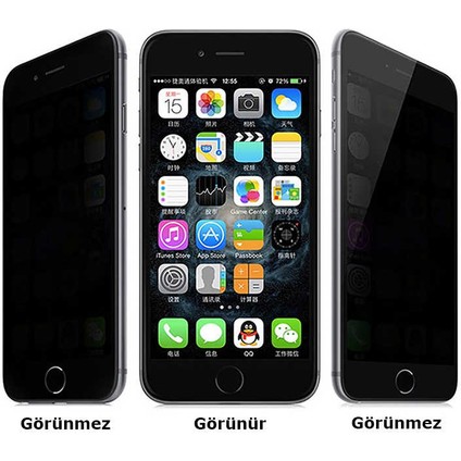 Apple iPhone 12 Pro Max Ekran Koruyucu Tam Kaplayan Hayalet Cam Gizlilik Filtreli modelleri