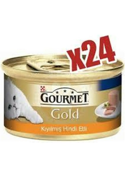 Gourmet Gold Kıyılmış Hindi Etli Kedi Yaş Mama Konservesi 85 Gram x 24'lü