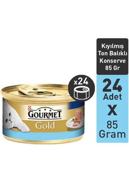 Gourmet Gold Kıyılmış Ton Balıklı Yaş Kedi Maması 85 Gram x 24'lü