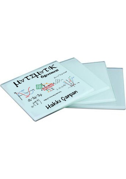 Matematik Öğretmenine Hediye Isimli Cam Bardak Altlığı - Öğretmenler Günü Hediyesi (1 Adet)