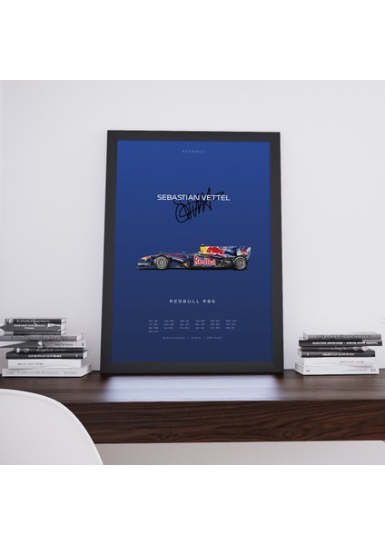 Sebastian Vettel Rb6 Poster Tablo, Red Bull Racing Formula 1, Dijital Tasarım Tablo