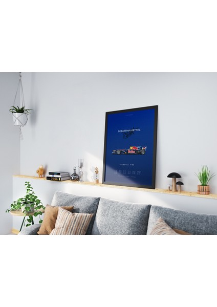 Sebastian Vettel Rb6 Poster Tablo, Red Bull Racing Formula 1, Dijital Tasarım Tablo