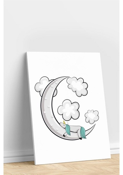 Uyuyan Unicorn Kanvas Çocuk Tablo