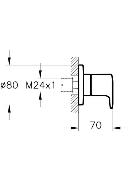 Root Round A42730 Ankastre Stop Valf, Sıva Üstü, Krom