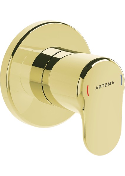 Root Round A4273023 Ankastre Stop Valf, Sıva Üstü, Altın