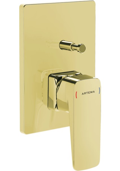 Root Square A4275223 Ankastre Banyo Bataryası, Sıva Üstü, Altın