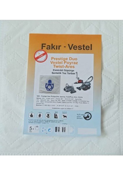 Fakir-Vestel Prestige Duo Twist- Ares Toz Torbası