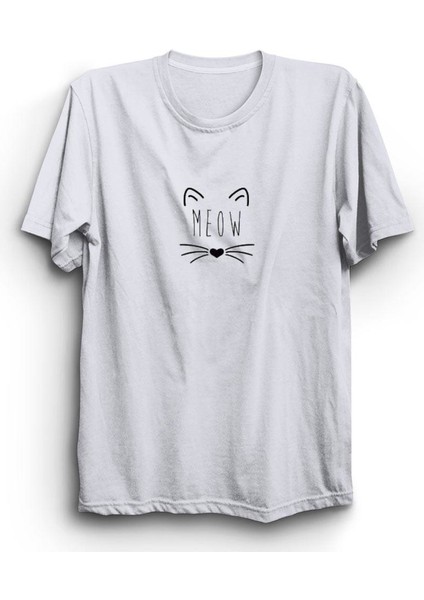 Meow Kedi Baskılı Tshirt