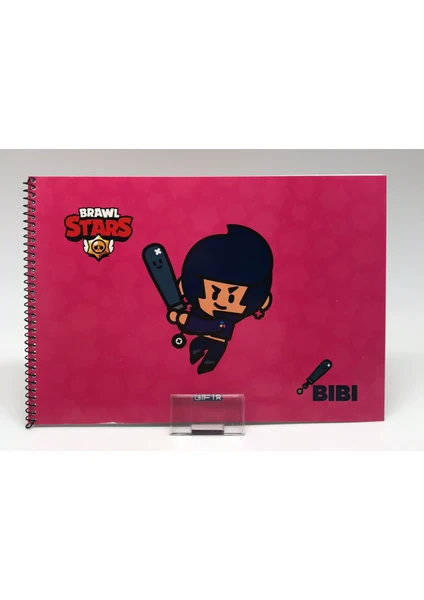 Brawl Star Spiralli Resim Defteri 15 Yaprak 17 x 24 cm Pembe