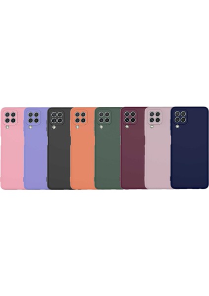 Samsung Galaxy A22 ile Uyumlu Kapak Içi Kadife Lansman Lux Silikon ile Uyumlu Kılıf - Lacivert