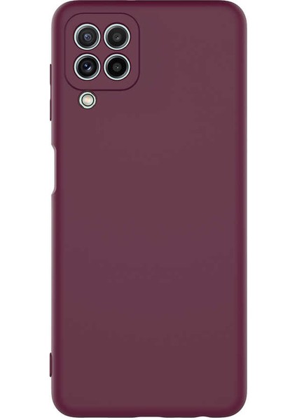 CaseWorld Samsung Galaxy A22 Kapak Içi Kadife Lansman Lux Silikon Kılıf - Mürdüm