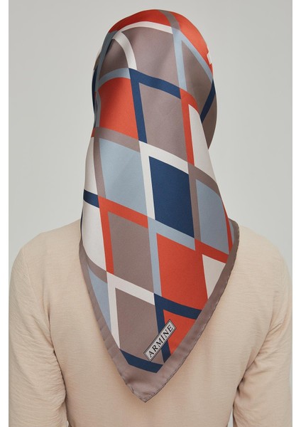 2021/22 Sonbahar Kış Serisi Geometrik Desen Ipek Twill Eşarp 8664D-27 modelleri