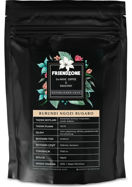 Burundi Ngozi Rugabo Yöresel Kahve 500 gr
