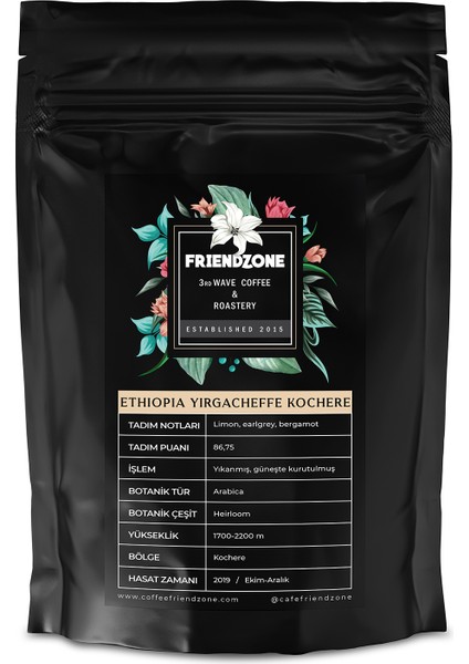 Ethiopia ( Etiyopya ) Yirgacheffe Kochere Yöresel Kahve 250 gr