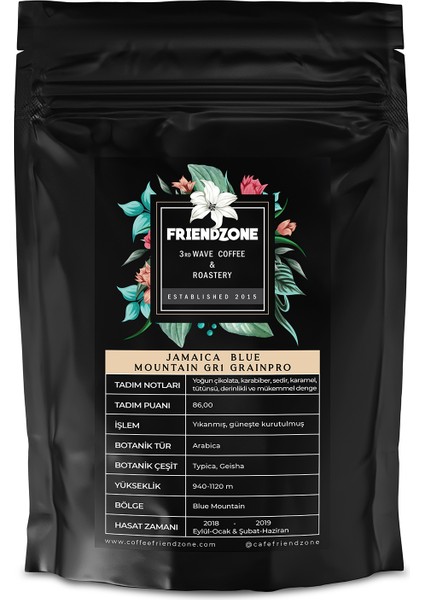 Jamaica Blue Mountain Yöresel Kahve 250 gr