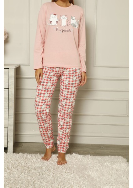 Somon Kadın Pijama Takımı Pamuklu