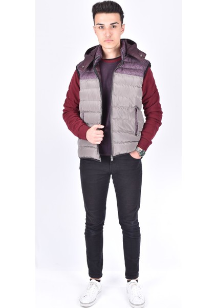 21K200 Kapşonlu Şişme Yelek/vizon/xxl modelleri