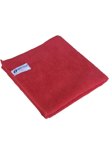 Intermop Mikrofiber Kalın Dokulu Genel Temizlik Bezi Kırmızı 40 x 40 cm