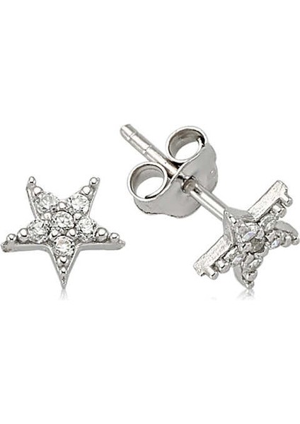 Gümüş Yıldız Çivili Küpe modelleri