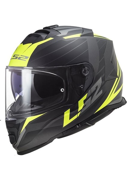 Storm Nerve Mat Siyah-Neon Sarı Kask Xl