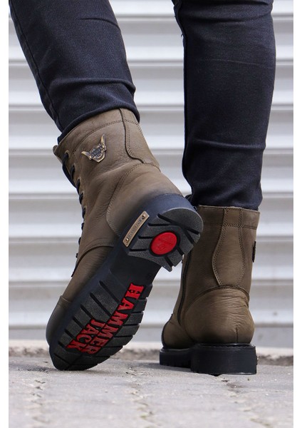 Deri Erkek Bot Haki 102 18505 modelleri