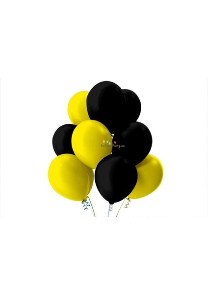 Siyah-Sarı Pastel Soft Balon 30 Adet