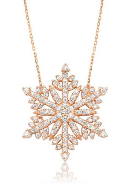 Gümüş Kar Tanesi Bayan Kolye