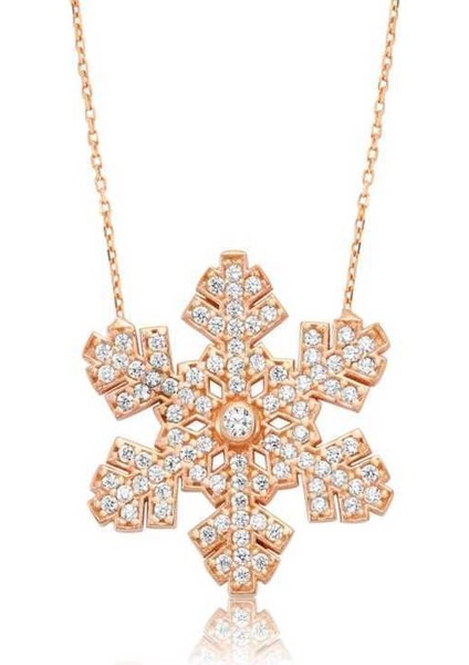 Gümüş Kar Tanesi Bayan Kolye