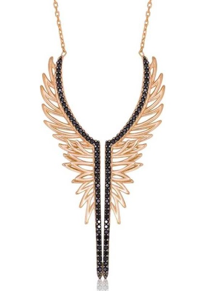 Gümüş Melek Kanadı Bayan Kolye