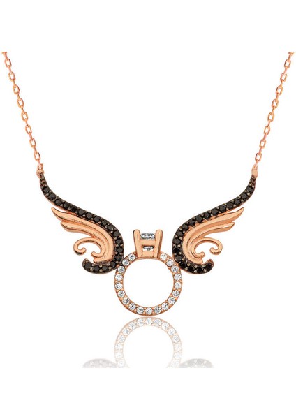 Gümüş Tek Taş Melek Bayan Kolye fiyatları