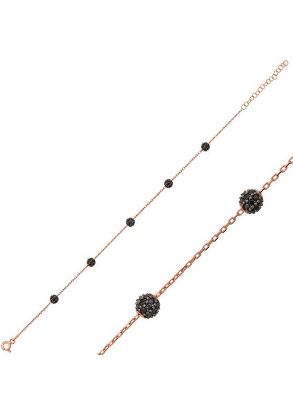 Gümüş Siyah Toplu Bayan Bileklik modelleri