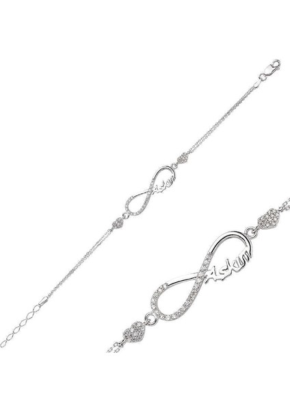 Gümüş Sonsuzluk Aşkım Bayan Bileklik