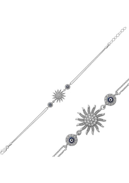 Gümüş Güneş Bayan Bileklik