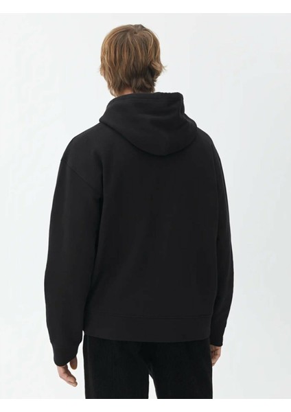 Erkek Siyah Kapüşonlu Sweatshirt modelleri