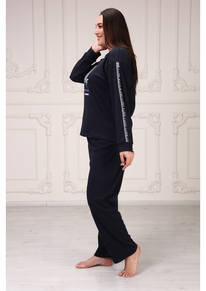 Kolu Şeritli Büyük Beden Pijama Takım