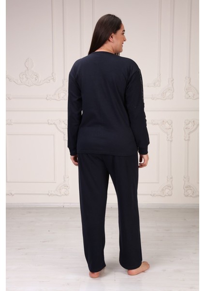 Kolu Şeritli Büyük Beden Pijama Takım