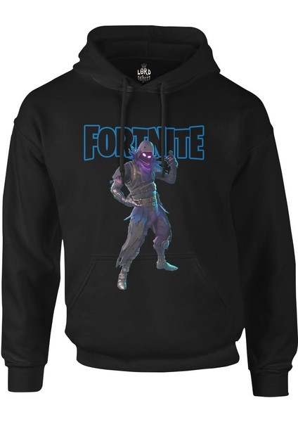 Fortnite - Raven Erkek Fermuarsız Kapşonlu