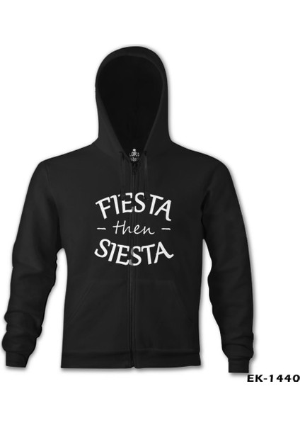 Siesta Than Fiesta Siyah Erkek Fermuarsız Kapşonlu