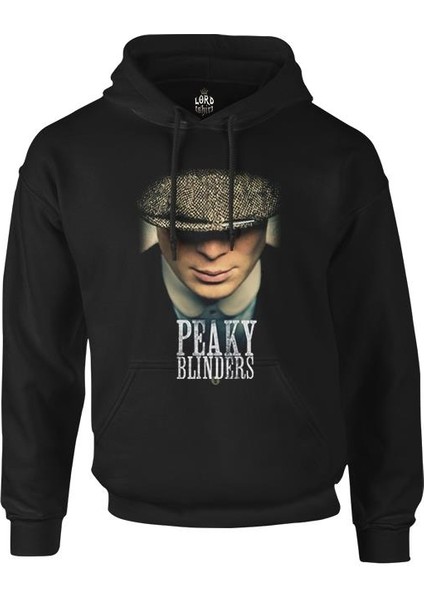 Peaky Blinders - Button Siyah Erkek Fermuarsız Kapşonlu