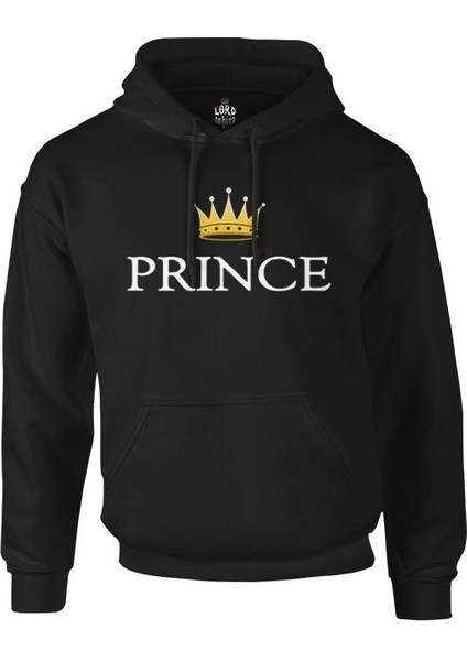 Prince Siyah Erkek Fermuarsız Kapşonlu