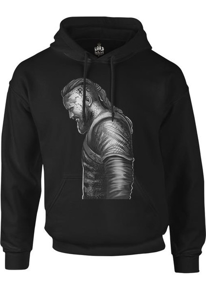 Vikings - Ragnar Iıı Siyah Erkek Fermuarsız Kapşonlu