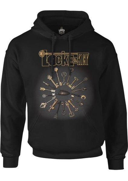 Locke And Key - All Keys Siyah Erkek Fermuarsız Kapşonlu