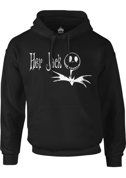 Her Sally His Jack - Jack Siyah Erkek Fermuarsız Kapşonlu
