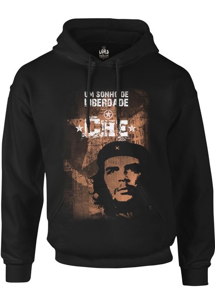 Che Guevara - City Siyah Erkek Fermuarsız Kapşonlu