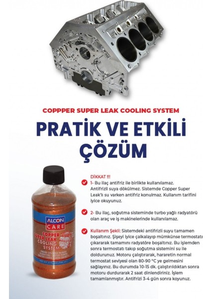 Copper Super Leak Bakır Takviyeli Sıvı Radyatör Çatlak Sıvısı 240ML (M-9905)