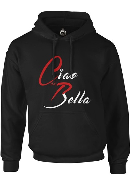 Ciao Bella - Cdep Siyah Erkek Fermuarsız Kapşonlu